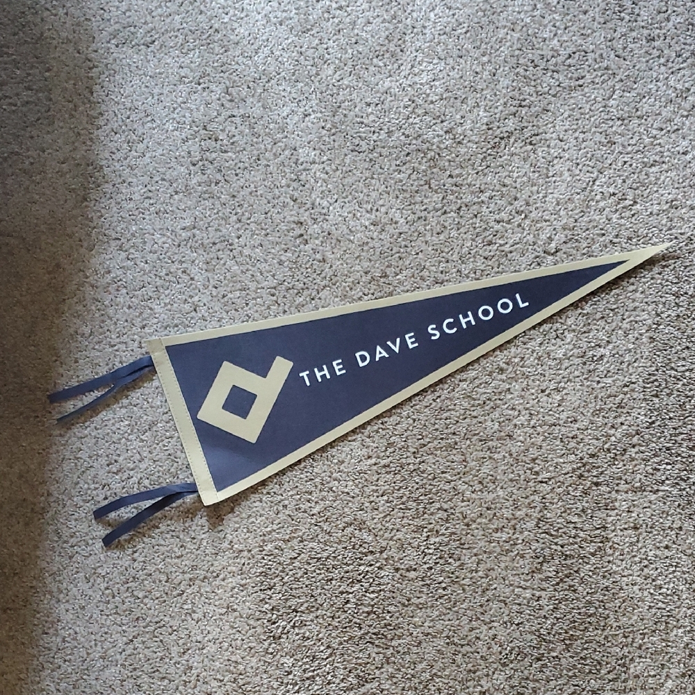 The Dave School Navy & Gold Pennant Banner